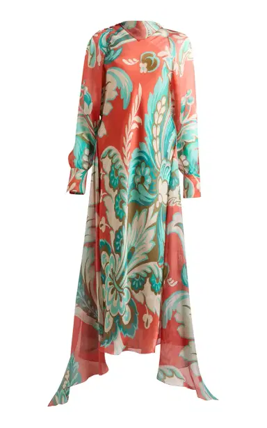 Etro Patterned Silk Midi Dress | Thumbnail 6 Etro Patterned Silk Midi Dress | Thumbnail 6