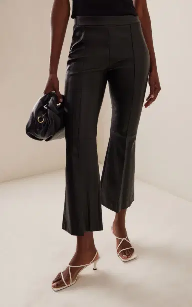 Rosetta Getty Cropped Leather Flared Pants | Thumbnail 3 Rosetta Getty Cropped Leather Flared Pants | Thumbnail 3