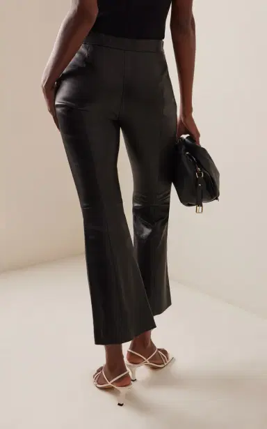 Rosetta Getty Cropped Leather Flared Pants | Thumbnail 4 Rosetta Getty Cropped Leather Flared Pants | Thumbnail 4
