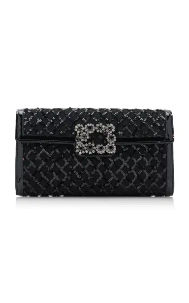 Roger Vivier Flower-Buckle Sequined Patent Leather Clutch | Thumbnail 7 Roger Vivier Flower-Buckle Sequined Patent Leather Clutch | Thumbnail 7