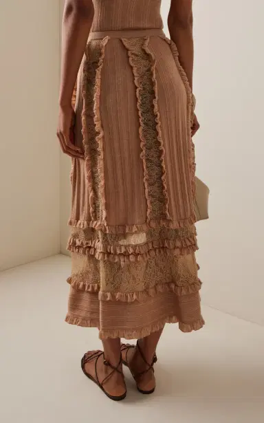 Ulla Johnson Vivian Embroidered Wool Midi Skirt | Thumbnail 4 Ulla Johnson Vivian Embroidered Wool Midi Skirt | Thumbnail 4
