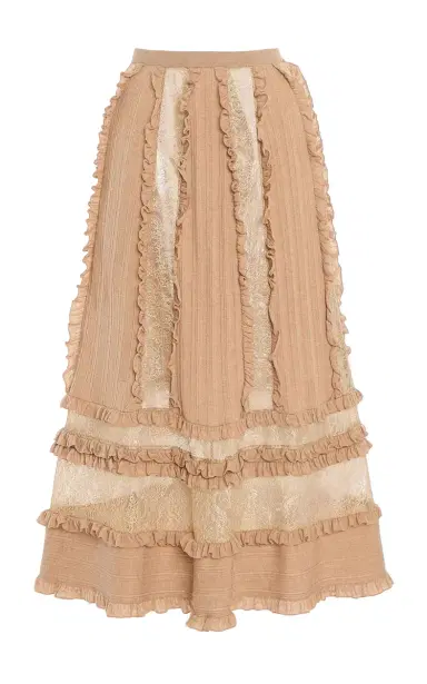 Ulla Johnson Vivian Embroidered Wool Midi Skirt | Thumbnail 1 Ulla Johnson Vivian Embroidered Wool Midi Skirt | Thumbnail 1