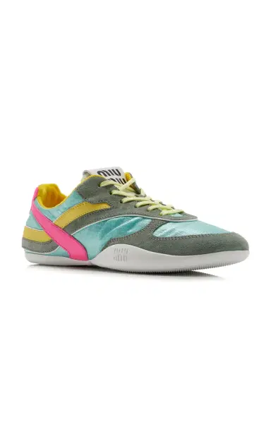 Miu Miu Gymnasium Tech-Nylon and Suede Sneakers | Thumbnail 3 Miu Miu Gymnasium Tech-Nylon and Suede Sneakers | Thumbnail 3