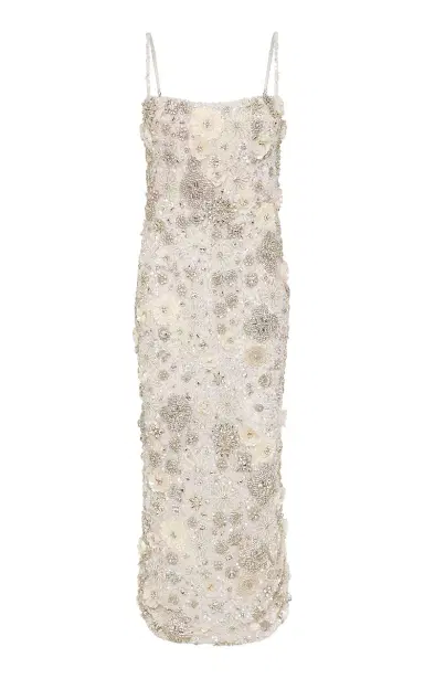 Rachel Gilbert Francesca Floral Crystal-Embellished Tulle Midi Dress | Thumbnail 1 Rachel Gilbert Francesca Floral Crystal-Embellished Tulle Midi Dress | Thumbnail 1