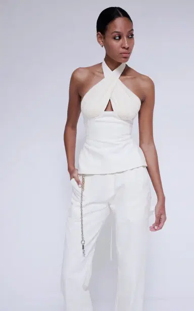Tae Park Exclusive Sculpted Silk Halter Top | Thumbnail 2 Tae Park Exclusive Sculpted Silk Halter Top | Thumbnail 2