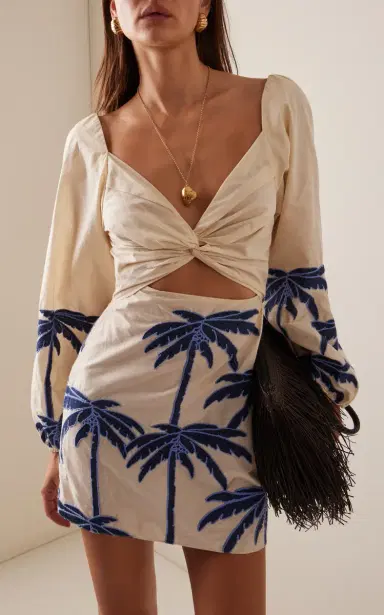 Johanna Ortiz The Power Of The Sea Printed Cotton-Blend Mini Dress | Thumbnail 3 Johanna Ortiz The Power Of The Sea Printed Cotton-Blend Mini Dress | Thumbnail 3