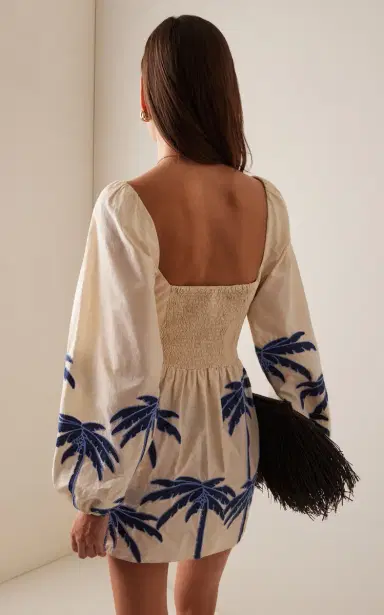 Johanna Ortiz The Power Of The Sea Printed Cotton-Blend Mini Dress | Thumbnail 4 Johanna Ortiz The Power Of The Sea Printed Cotton-Blend Mini Dress | Thumbnail 4