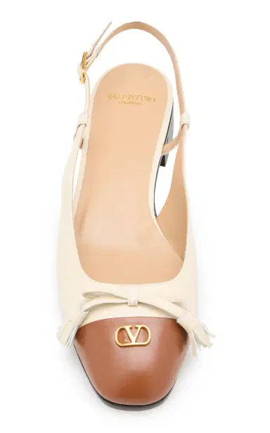 Valentino Garavani Two-Tone Leather Slingback Flats | Thumbnail 4 Valentino Garavani Two-Tone Leather Slingback Flats | Thumbnail 4