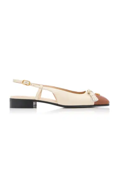 Valentino Garavani Two-Tone Leather Slingback Flats | Thumbnail 7 Valentino Garavani Two-Tone Leather Slingback Flats | Thumbnail 7