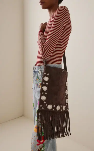 Valentino Garavani Nellcote Studded Suede Crossbody Bag | Thumbnail 2 Valentino Garavani Nellcote Studded Suede Crossbody Bag | Thumbnail 2