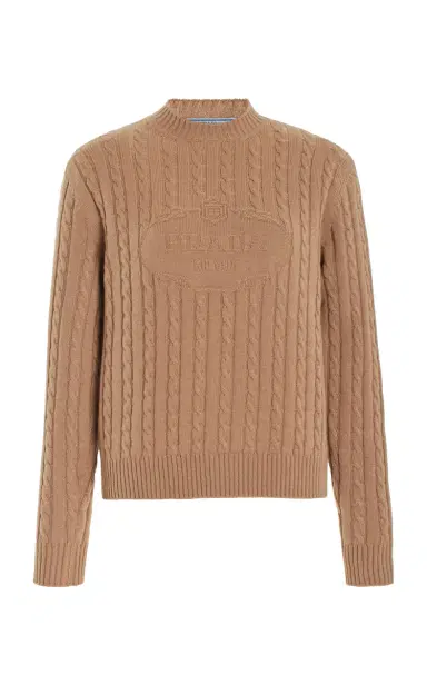 Prada Logo-Knit Cashmere Sweater | Thumbnail 1 Prada Logo-Knit Cashmere Sweater | Thumbnail 1
