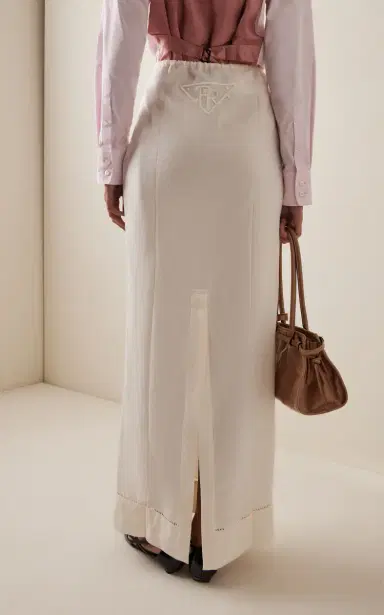 Prada Linen Maxi Drawstring Skirt | Thumbnail 4 Prada Linen Maxi Drawstring Skirt | Thumbnail 4