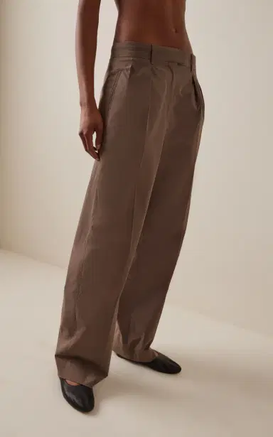 The Row Alfidis Pleated Cotton Straight-Leg Pants | Thumbnail 3 The Row Alfidis Pleated Cotton Straight-Leg Pants | Thumbnail 3