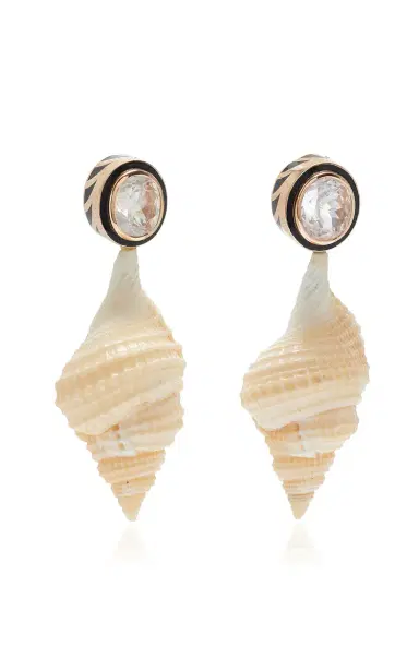 DEZSO BY SARA BELTRÁN Distorsio Shell Earrings With White Silimanite | Thumbnail 4 DEZSO BY SARA BELTRÁN Distorsio Shell Earrings With White Silimanite | Thumbnail 4