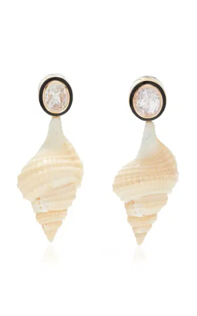 DEZSO BY SARA BELTRÁN Distorsio Shell Earrings With White Silimanite | Thumbnail 5 DEZSO BY SARA BELTRÁN Distorsio Shell Earrings With White Silimanite | Thumbnail 5