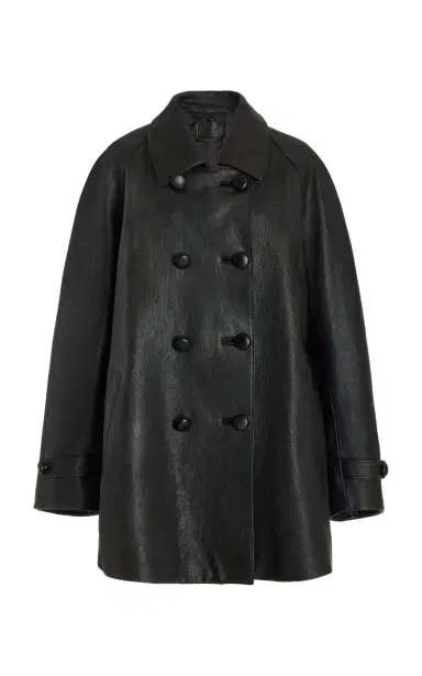 Prada Double-Breasted Leather Jacket | Thumbnail 4 Prada Double-Breasted Leather Jacket | Thumbnail 4
