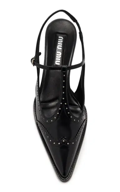 Miu Miu Leather Slingback Pumps | Thumbnail 3 Miu Miu Leather Slingback Pumps | Thumbnail 3