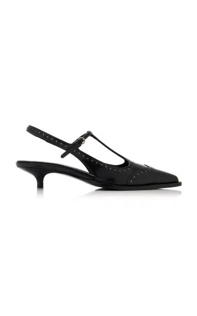 Miu Miu Leather Slingback Pumps | Thumbnail 1 Miu Miu Leather Slingback Pumps | Thumbnail 1