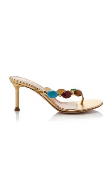 Gianvito Rossi Shanti Stone-Embellished Leather Sandals | Thumbnail 6 Gianvito Rossi Shanti Stone-Embellished Leather Sandals | Thumbnail 6