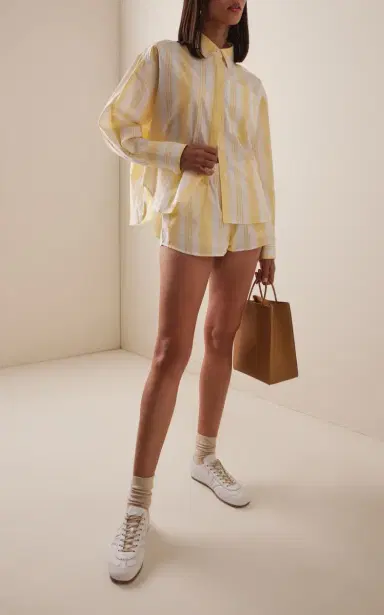 Yaitte Palma Jacquard-Striped Cotton Shorts | Thumbnail 6 Yaitte Palma Jacquard-Striped Cotton Shorts | Thumbnail 6