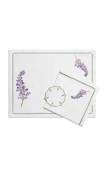 Tiffany & Co. Set-of-Four Wisteria Embroidered Linen Coasters - Multi | Thumbnail 3 Tiffany & Co. Set-of-Four Wisteria Embroidered Linen Coasters - Multi | Thumbnail 3