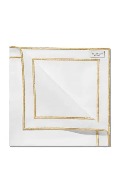 Tiffany & Co. Set-of-Four Embroidered Linen Placemats - Gold | Thumbnail 2 Tiffany & Co. Set-of-Four Embroidered Linen Placemats - Gold | Thumbnail 2