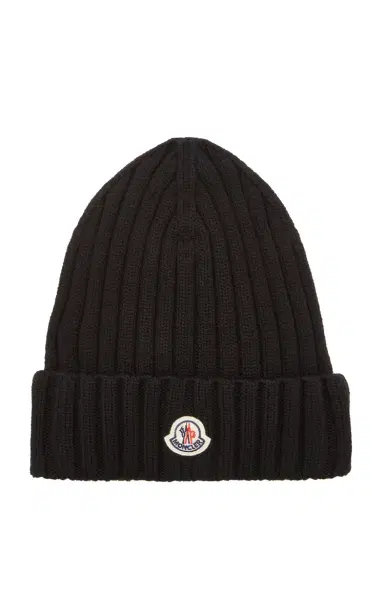 Moncler Ribbed-Knit Wool Beanie | Thumbnail 1 Moncler Ribbed-Knit Wool Beanie | Thumbnail 1