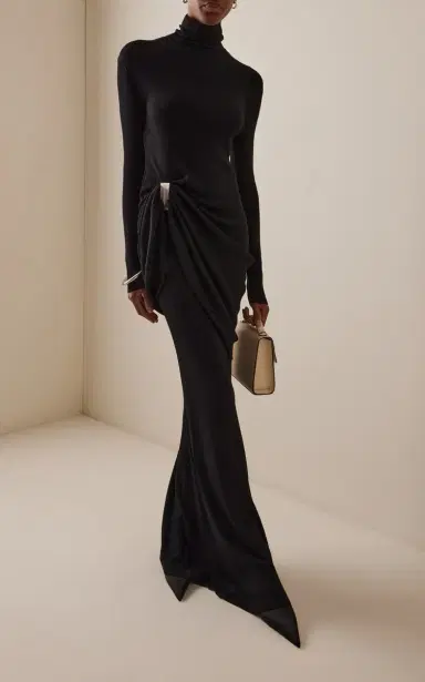 Brandon Maxwell The Lainey Draped Knit Gown | Thumbnail 3 Brandon Maxwell The Lainey Draped Knit Gown | Thumbnail 3