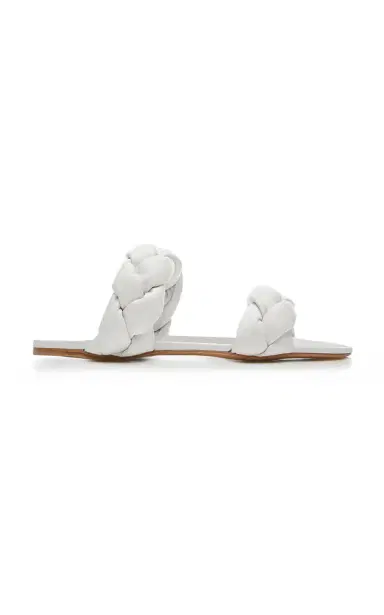 Miu Miu Puffy Braided Leather Slide Sandals | Thumbnail 1 Miu Miu Puffy Braided Leather Slide Sandals | Thumbnail 1