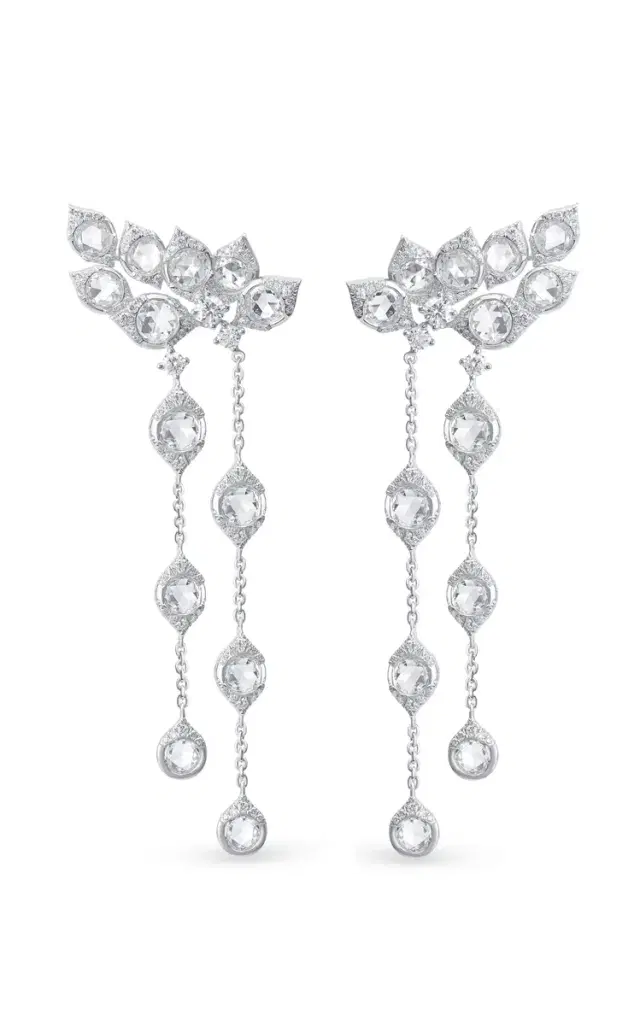 18K White Gold Haveli Dangle Earrings 18K White Gold Haveli Dangle Earrings