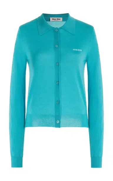 Miu Miu Cashmere-Silk Cardigan | Thumbnail 1 Miu Miu Cashmere-Silk Cardigan | Thumbnail 1
