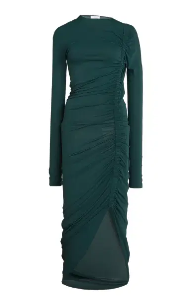 Ferragamo Ruched Jersey-Knit Midi Dress | Thumbnail 1 Ferragamo Ruched Jersey-Knit Midi Dress | Thumbnail 1