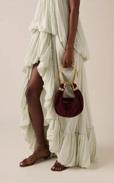 Chloé Bracelet-Handle Suede Shoulder Bag | Thumbnail 2 Chloé Bracelet-Handle Suede Shoulder Bag | Thumbnail 2