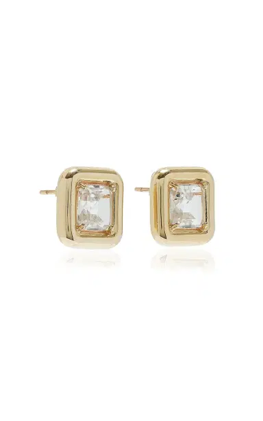Bea Bongiasca Square Earrings With Square Cut Rock Crystal 9K Yellow Gold 4 56ct Rock Crystal | Thumbnail 3 Bea Bongiasca Square Earrings With Square Cut Rock Crystal 9K Yellow Gold 4 56ct Rock Crystal | Thumbnail 3
