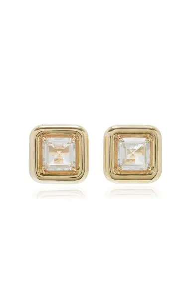Bea Bongiasca Square Earrings With Square Cut Rock Crystal 9K Yellow Gold 4 56ct Rock Crystal | Thumbnail 4 Bea Bongiasca Square Earrings With Square Cut Rock Crystal 9K Yellow Gold 4 56ct Rock Crystal | Thumbnail 4