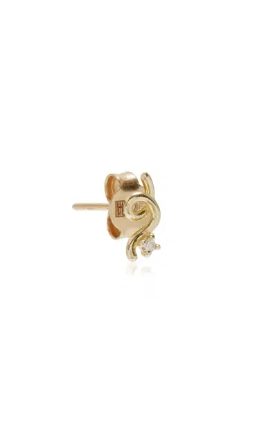 Bea Bongiasca Mini Loop Earring With Round Brilliant Diamond Single 9K Yellow Gold 0 015tcw Diamond | Thumbnail 3 Bea Bongiasca Mini Loop Earring With Round Brilliant Diamond Single 9K Yellow Gold 0 015tcw Diamond | Thumbnail 3