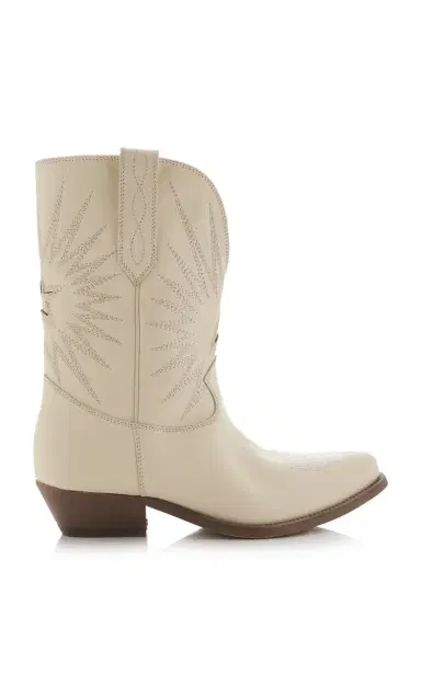 Golden Goose Wish Star Embroidered Leather Western Boots | Thumbnail 1 Golden Goose Wish Star Embroidered Leather Western Boots | Thumbnail 1