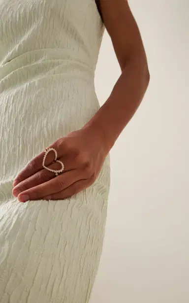 Yvonne Léon 18K Yellow Gold Double Heart Ring Set With Diamonds | Thumbnail 2 Yvonne Léon 18K Yellow Gold Double Heart Ring Set With Diamonds | Thumbnail 2