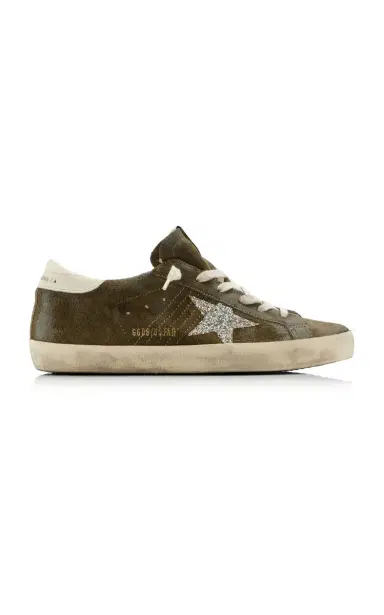 Golden Goose Super-Star Glittered Suede Sneakers | Thumbnail 1 Golden Goose Super-Star Glittered Suede Sneakers | Thumbnail 1