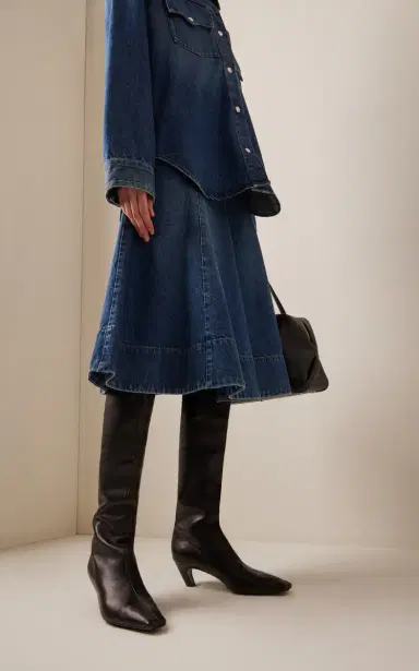 Khaite Davis Knee High Leather Boots | Thumbnail 3 Khaite Davis Knee High Leather Boots | Thumbnail 3