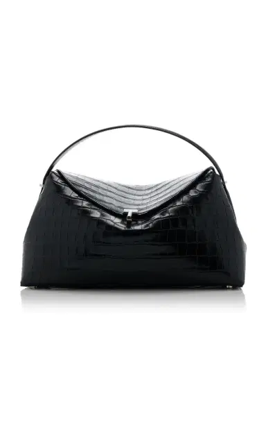 Toteme T-Lock Croc-Effect Leather Top Handle Bag | Thumbnail 1 Toteme T-Lock Croc-Effect Leather Top Handle Bag | Thumbnail 1