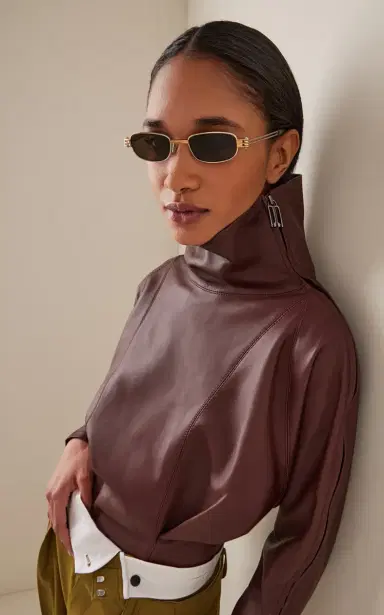 Bottega Veneta Bolt Square-Frame Metal Sunglasses | Thumbnail 2 Bottega Veneta Bolt Square-Frame Metal Sunglasses | Thumbnail 2