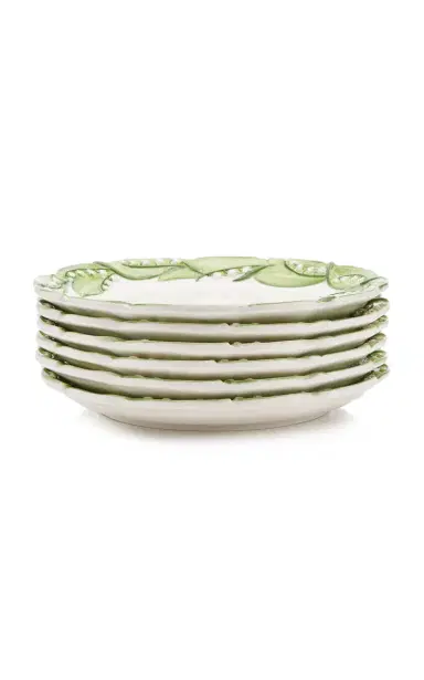 Moda Domus Set-of-Six Lily Of The Valley Ceramic Dinner Plates - Blue | Thumbnail 17 Moda Domus Set-of-Six Lily Of The Valley Ceramic Dinner Plates - Blue | Thumbnail 17