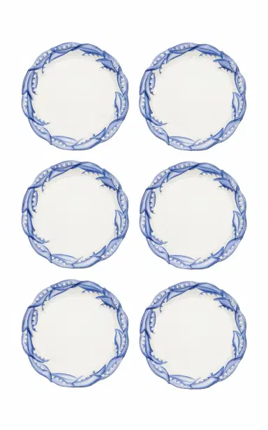 Moda Domus Set-of-Six Lily Of The Valley Ceramic Dinner Plates - Blue | Thumbnail 20 Moda Domus Set-of-Six Lily Of The Valley Ceramic Dinner Plates - Blue | Thumbnail 20
