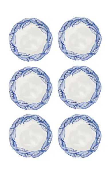 Moda Domus Set-of-Six Lily Of The Valley Ceramic Salad Plates - Green | Thumbnail 15 Moda Domus Set-of-Six Lily Of The Valley Ceramic Salad Plates - Green | Thumbnail 15