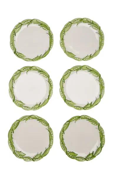 Moda Domus Set-of-Six Lily Of The Valley Ceramic Salad Plates - Green | Thumbnail 10 Moda Domus Set-of-Six Lily Of The Valley Ceramic Salad Plates - Green | Thumbnail 10