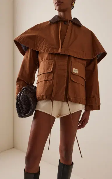 Sea Carolyn Cape-Detailed Cotton Workwear Jacket | Thumbnail 4 Sea Carolyn Cape-Detailed Cotton Workwear Jacket | Thumbnail 4