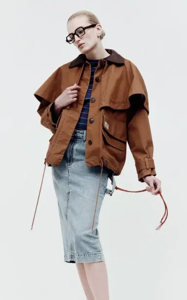 Sea Carolyn Cape-Detailed Cotton Workwear Jacket | Thumbnail 7 Sea Carolyn Cape-Detailed Cotton Workwear Jacket | Thumbnail 7