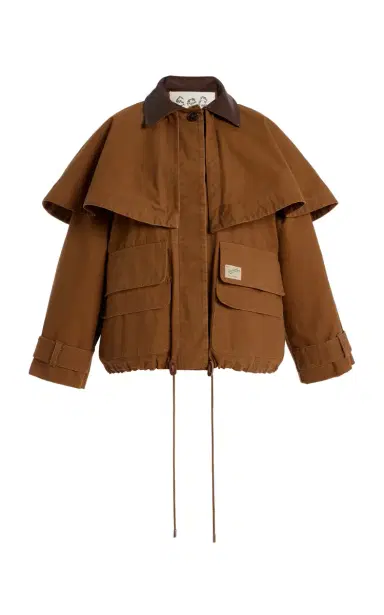 Sea Carolyn Cape-Detailed Cotton Workwear Jacket | Thumbnail 1 Sea Carolyn Cape-Detailed Cotton Workwear Jacket | Thumbnail 1