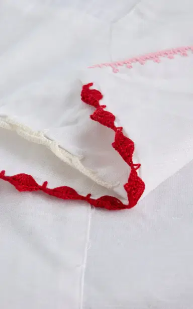 Gohar World Exclusive Á Jour & Crochet Linen Tablecloth - Red | Thumbnail 3 Gohar World Exclusive Á Jour & Crochet Linen Tablecloth - Red | Thumbnail 3